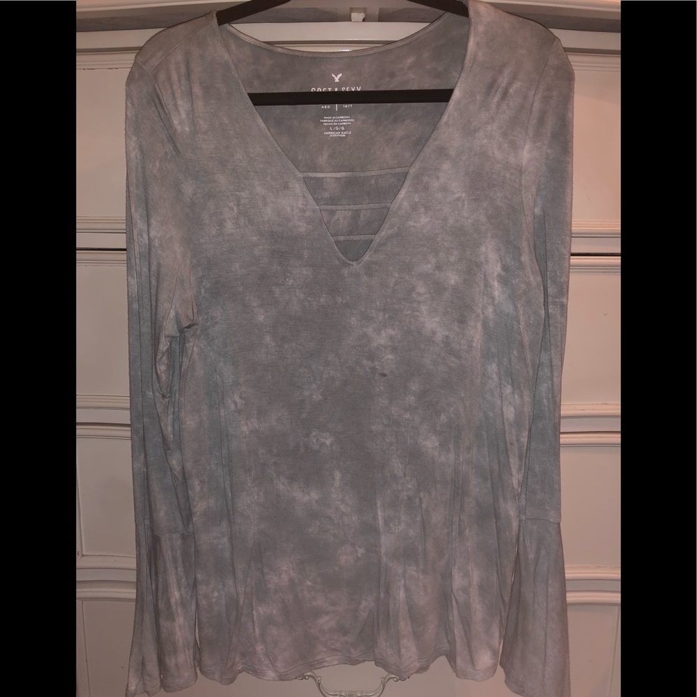 Cute turquoise green cross long sleeve shirt